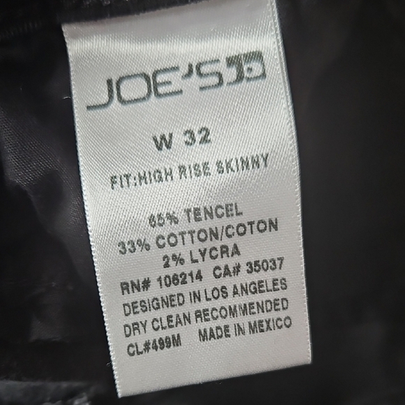 Joe's Jeans Nikita Black High Rise Skinny Jeans size 32. Ankle Legnth. - Picture 5 of 8